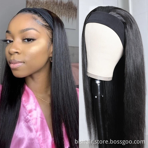 Black Women's Long Straight Hair with Wig Heat Resistant Synthetic Hair Machine Long Hair 20, 22, 24, 26, 28 and 30 inches
